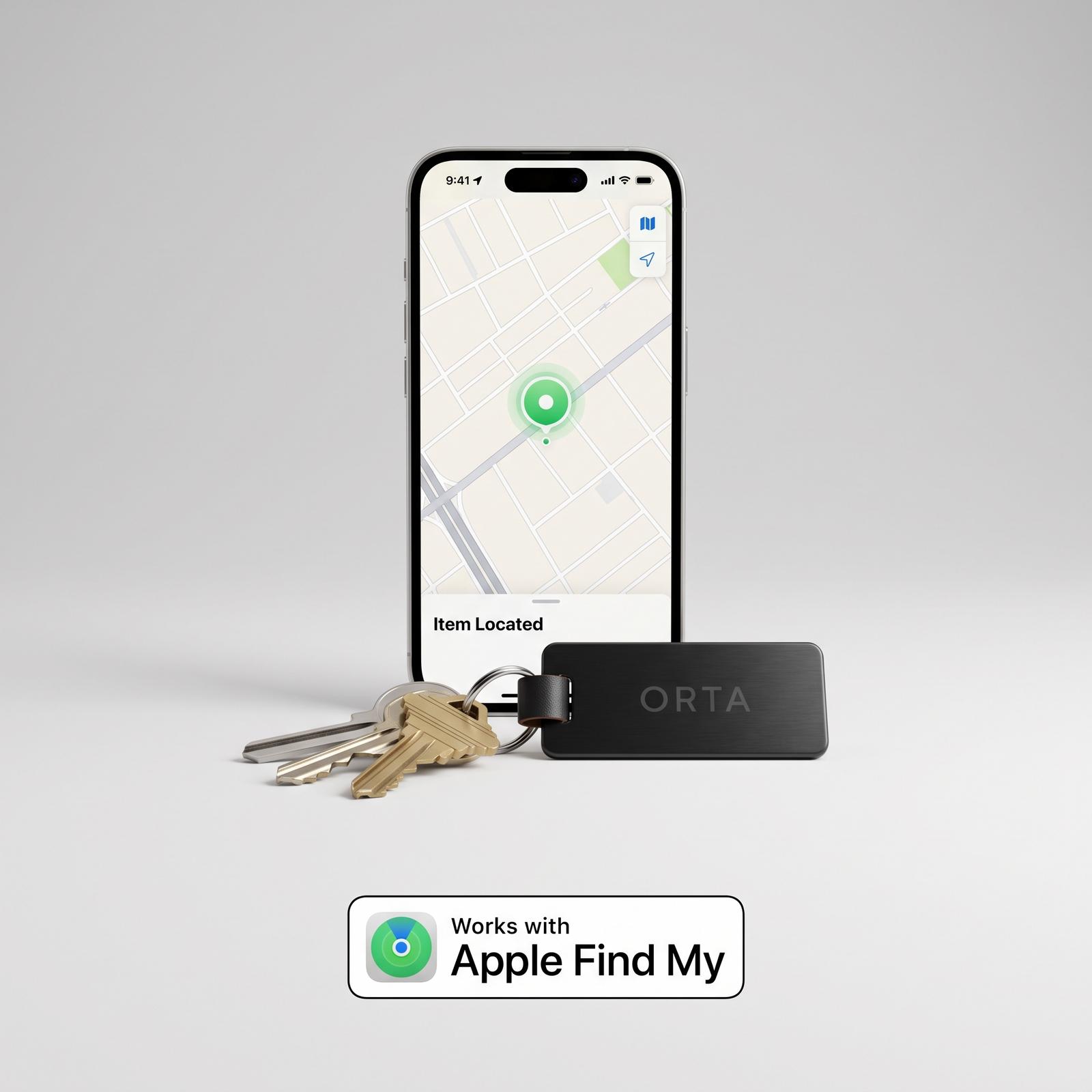 ORTA Key am Schlüsselbund mit Apple Find My – Works with Apple Find My
