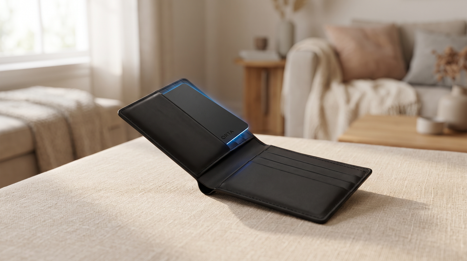 ORTA Bluetooth Tracker Card im Portemonnaie